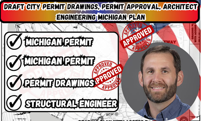 draft city permit drawings, permit approval, architect engineering michigan plan