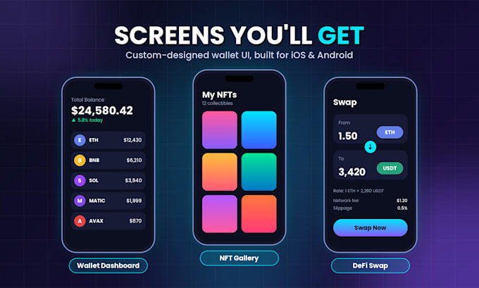 develop secure multi chain crypto wallet nft, defi wallet, blockchain wallet app