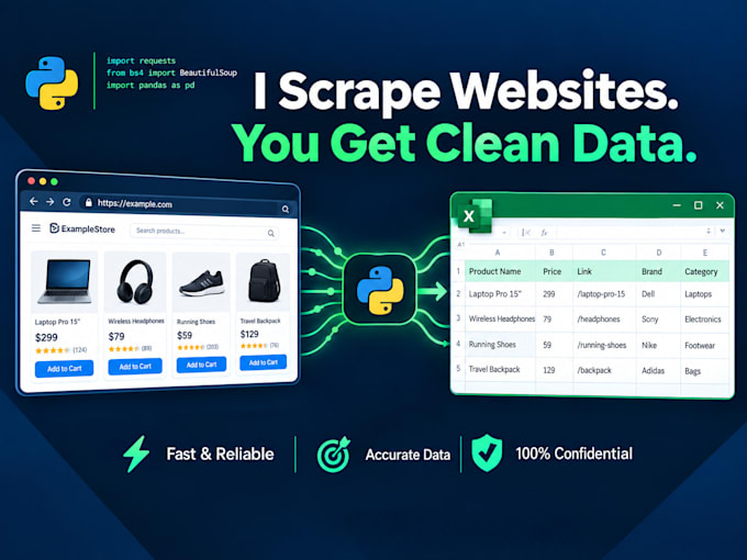 do python web scraping, website scraping, and web crawler