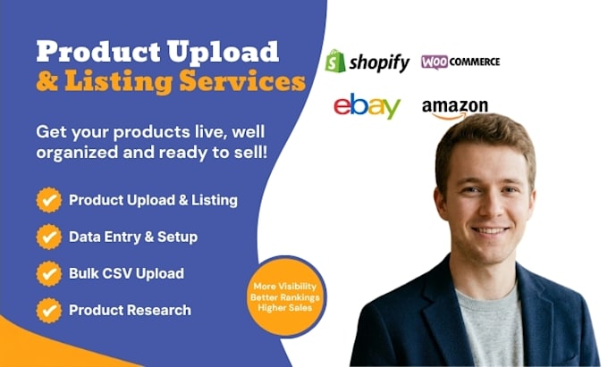 do  product upload listing data entry setup ecommerce store seo product research