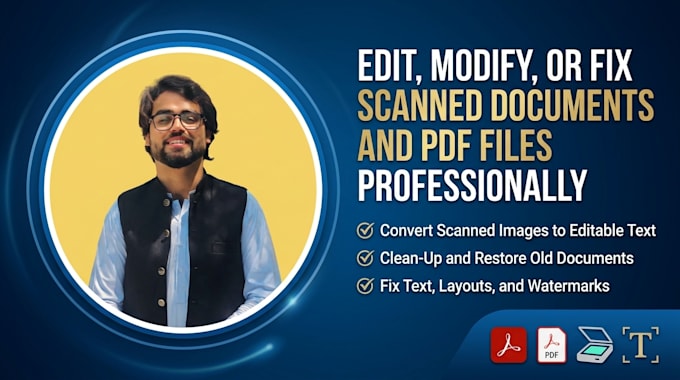 edit modify or fix scanned documents and PDF files professionally