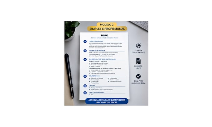 create a professional modern resume or CV