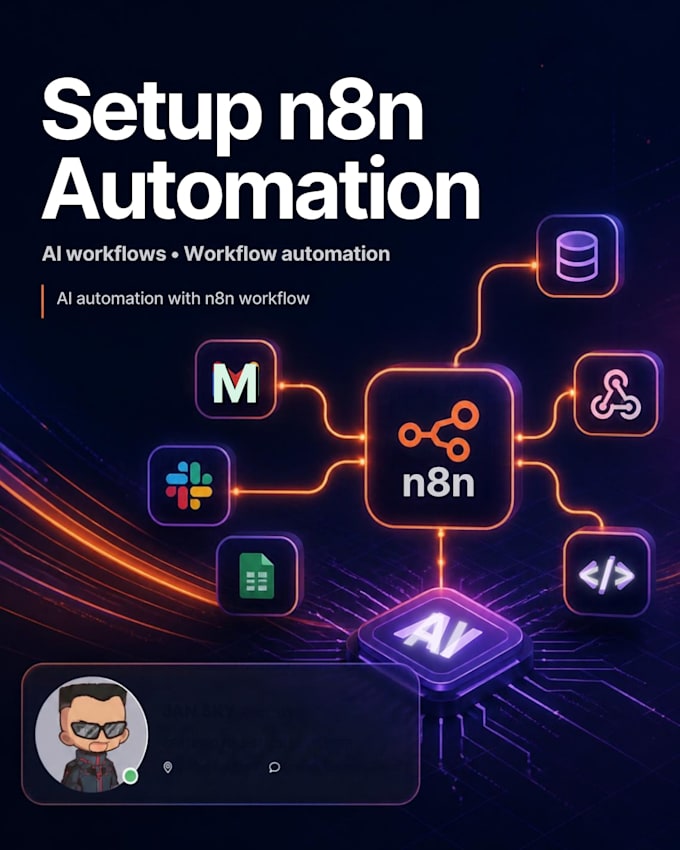setup n8n automation, ai automation with n8n workflow, and workflow automation