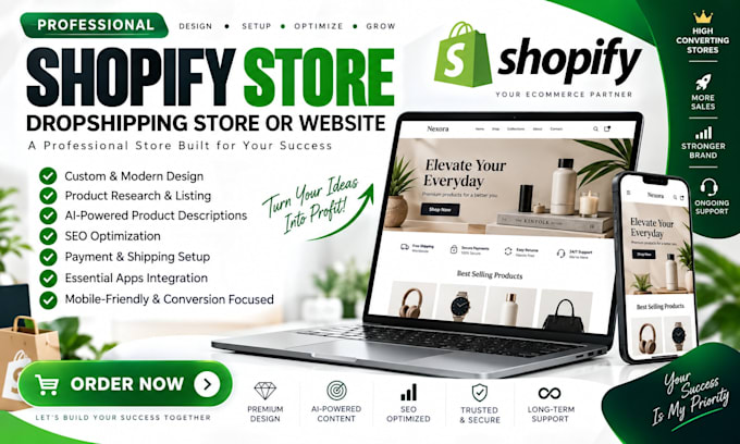 build a profitable ai shopify store, dropshipping store or website