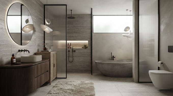 design closet bathroom interior design remodel bathroom space vanity 3d render