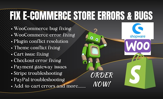 fix woocommerce bugs, errors, plugin conflicts, cart checkout and payment issues