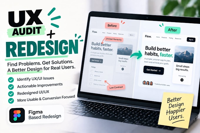 audit and redesign your website or app UI UX