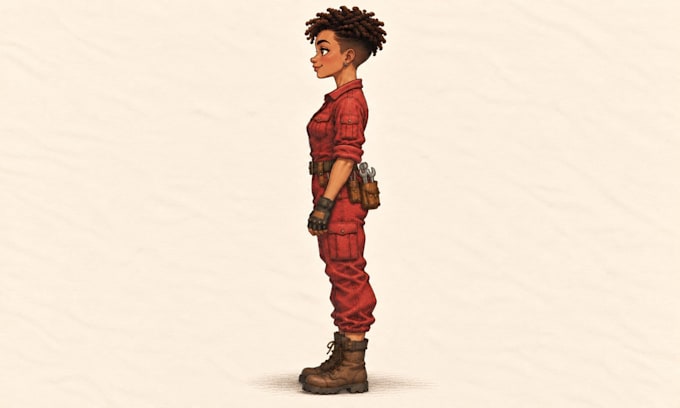 create a professional character sheet or reference sheet for your character