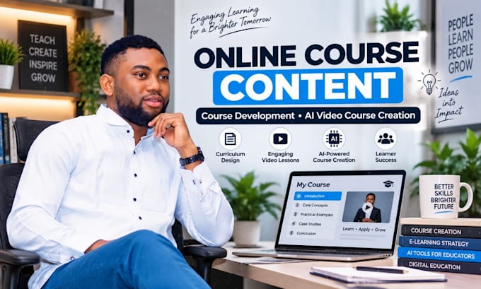 create online course content, course development and ai video course