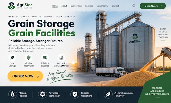 design wix grain elevator website grain storage grain facility website