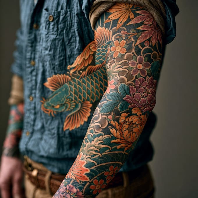 make a traditional japanese irezumi tattoo