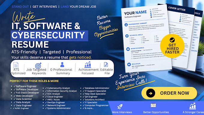 write IT, software and cybersecurity resume