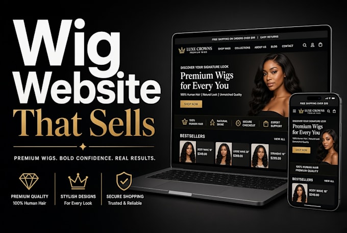 build a professional wig website or wig store