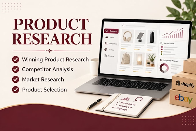 do product research and listing for shopify and ebay