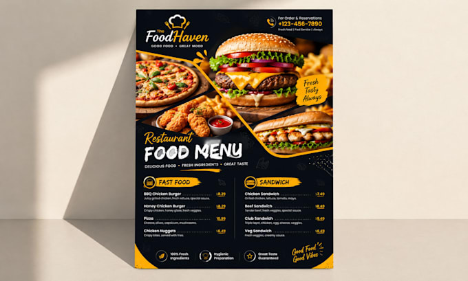 design food flyer, restaurant menu and menu design