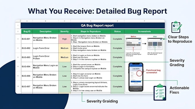 do website testing, UI UX audit, and detailed bug report