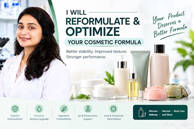 reformulate and optimize your cosmetic formula