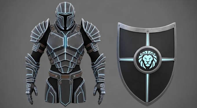 create 3d model cosplay armor, helmet and 3d weapon