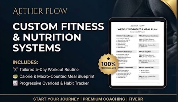 create a custom workout plan and personalized meal prep guide
