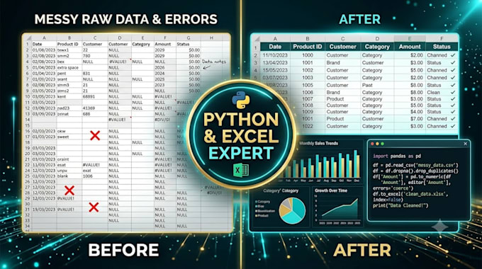 clean, analyze, and visualize your data using python and excel