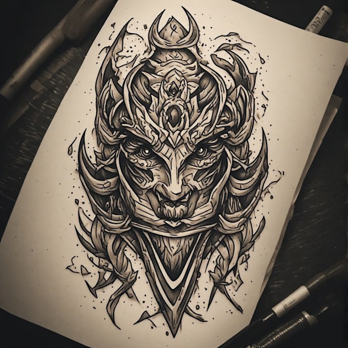 create a professional tribal tattoo design