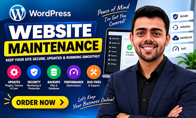 do wordpress website maintenance, support, security and monthly care