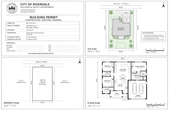 design property plans, plot plans, and floor plans in autocad construction plans
