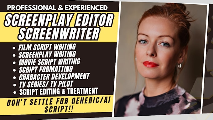 edit or rewrite screenplay true crime script writer drama horror film thriller