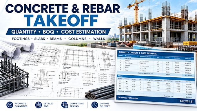 do concrete and rebar quantity takeoff and cost estimation