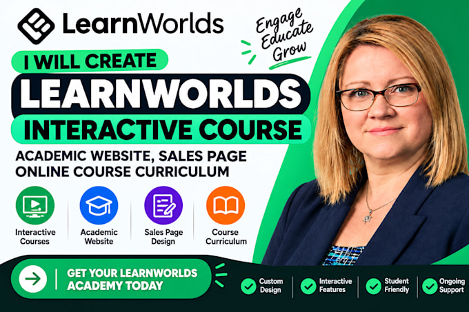 build learnworlds interactive courses, sales pages and curriculum
