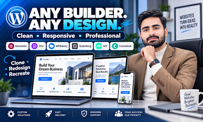 clone redesign or recreate any wordpress website