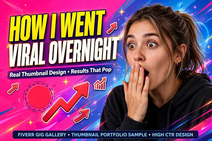 design 3 modern viral eyecatching youtube thumbnails in 4k
