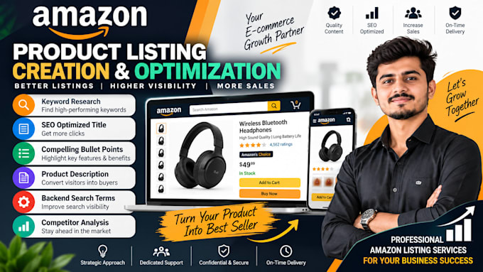 create and optimize product listings with SEO keywords