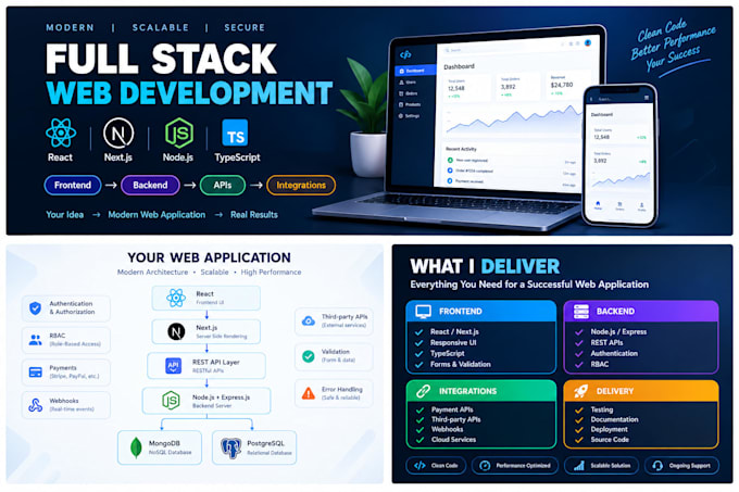 develop a full stack app using react nextjs and nodejs