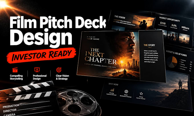 design a professional film pitch deck presentation