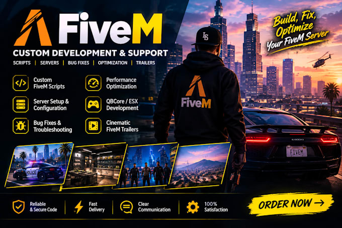do custom fivem script, fivem server, fix bugs, optimize script, fivem trailer