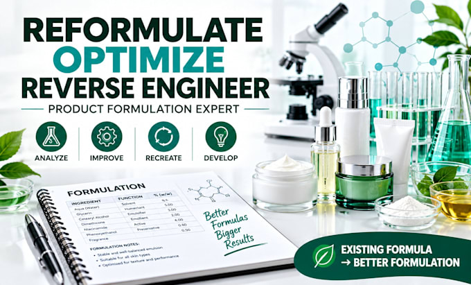reformulate, and reverse engineer your product formulation