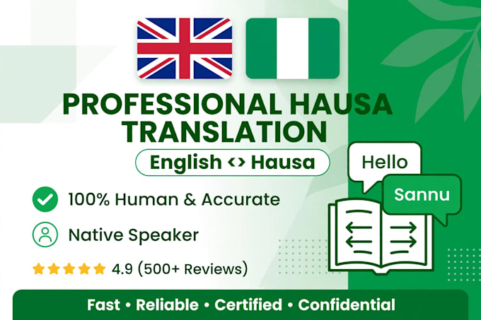 do professional english to hausa translation