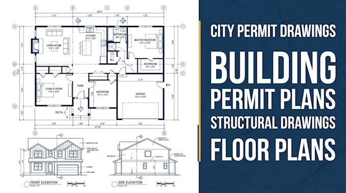 draw city permit building plans set and structural drawing for permit approval