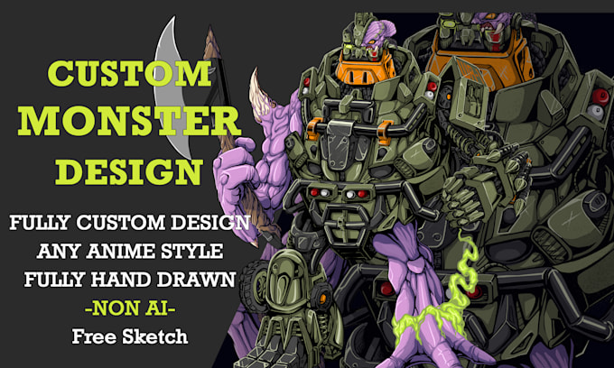 draw a custom anime monster character from your idea