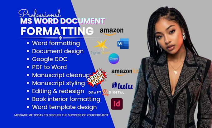 do microsoft word document formatting, ms word manuscript formatting and design