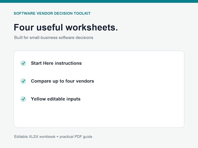 customize a software vendor scorecard and cost model