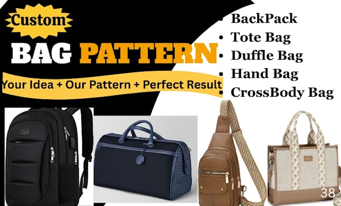 create custom bag sewing pattern and digital pattern