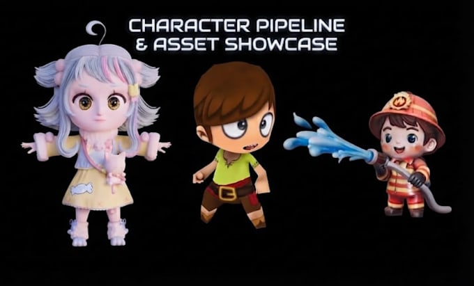 create cute chibi 3d character modeling and stylized rendering