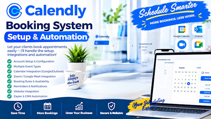 set up your calendly booking system, scheduling and automation