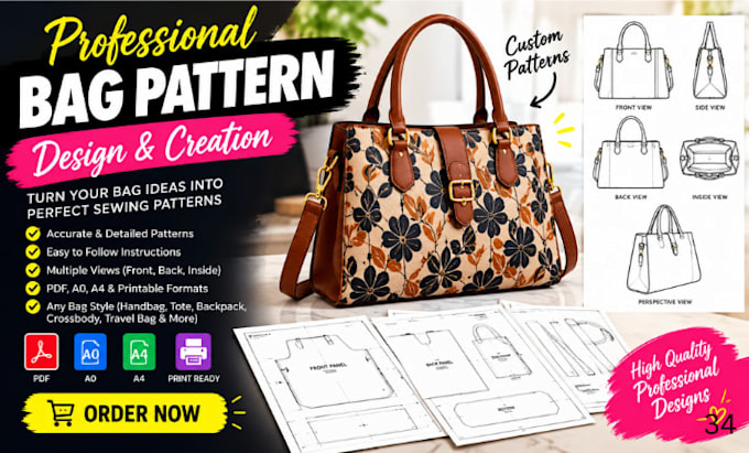 make bag patterns, sewing patterns and tech packs