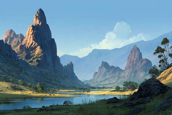 draw watercolor landscape and nature illustrations
