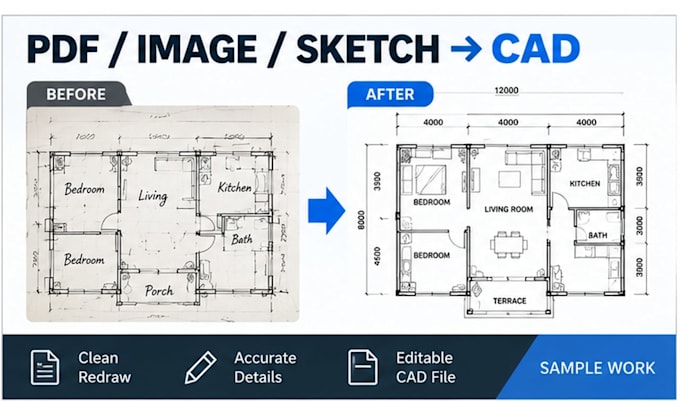 draw and redraw architectural floor plans in autocad