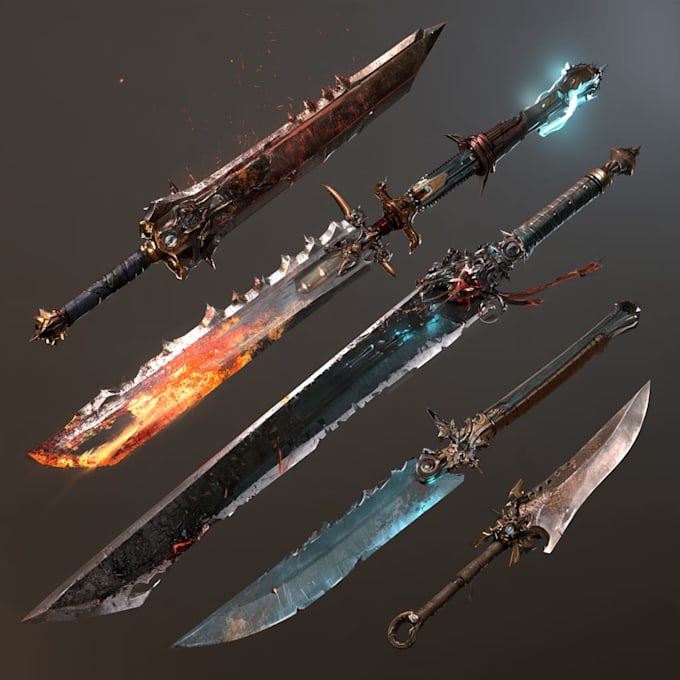 draw your weapon concept art in awesome details