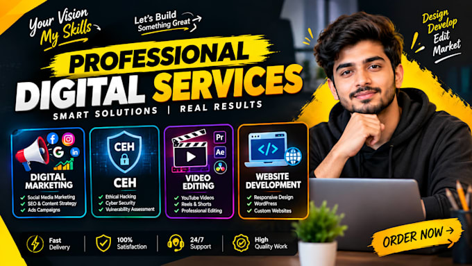 do video editing, digital marketing, ceh, and website development